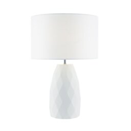Dar CIA422 Ciara Table Lamp With White Linen Shade