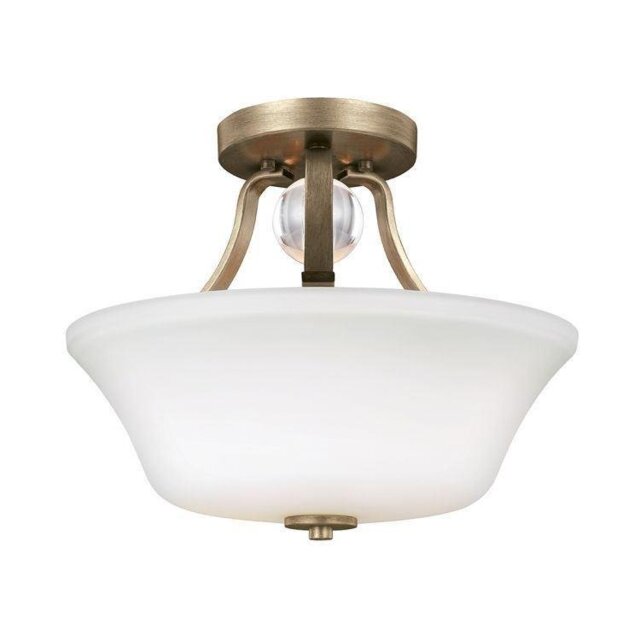 FE/EVINGTN/SFSG Evington 2 Light Semi Flush Ceiling Light In Gold