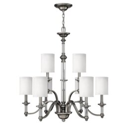 HK/SUSSEX9 Sussex 9 Light Brushed Nickel Chandelier