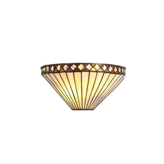Cognac 2 Light Wall Light With Amber, Cream And Black Shade
