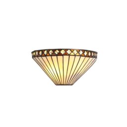 Cognac 2 Light Wall Light With Amber, Cream And Black Shade