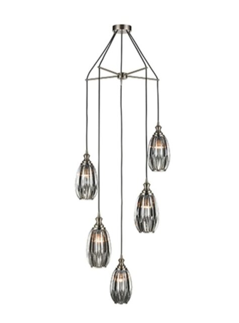 Marcella 5 Light Cluster Ceiling Light In Smoked Glass Finish 56cm F2421-5/350