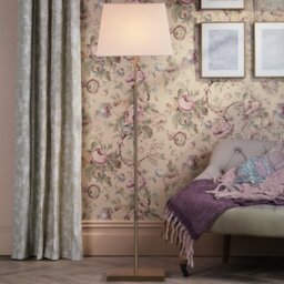 Laura Ashley Bartley Floor Lamp In Antique Brass With Shade LA3756684-Q