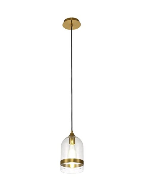 Milsom 1 Light Ceiling Pendant in Ancient Brass Finish With Clear Dome Glass