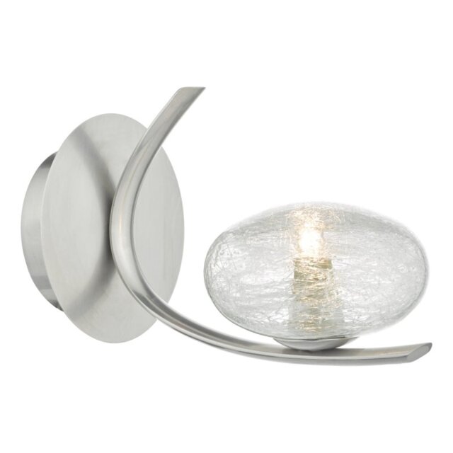 Dar LEI0746 Leighton 1 Light Wall Light In Satin Chrome