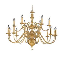 Franklite Delft 18 Light Large Polished Brass Chandelier CO41718PB