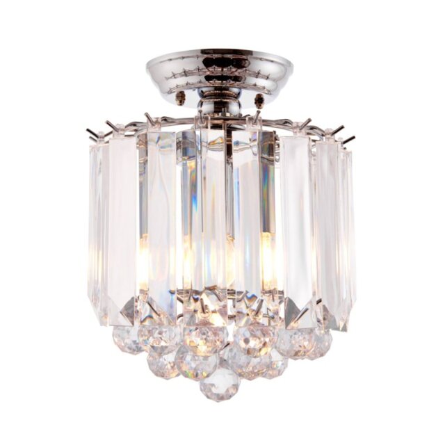 Endon FARGO-CH Fargo Acrylic and Chrome Flush Ceiling Light