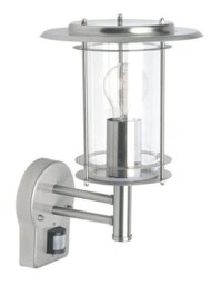Saxby 4479782 York 1 Light Exterior Sensor Polished Steel Lantern