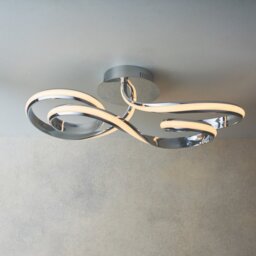 Semi Flush LED Ceiling Light In Chrome Plate And White Silicone