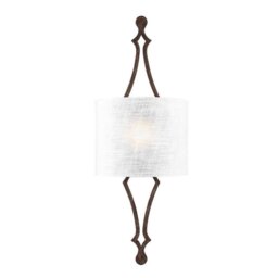 FE/TILLING1WI Tilling 1 Light Wall Light In Weathered Iron And White Shade