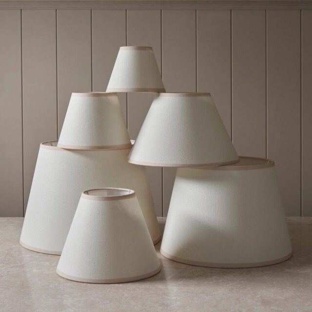 Endon 113176 Ivy Tapered Lamp Shade 25 cm In Vintage White Cotton Mix