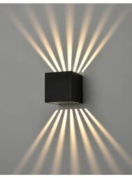 Franklite EXT6629 Aura Outdoor Square Wall Light In Black Finish IP54