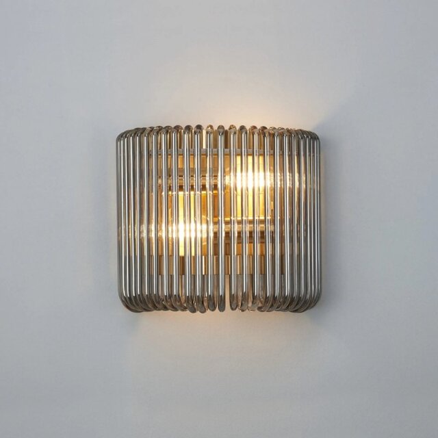 Verne 22 x 12 cm Small Wall light In Brass Finish With Smoked Glass