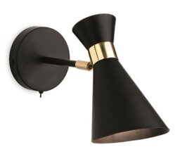 Firstlight 7679BK Ohio 1 Light Wall Light In Black With Brass