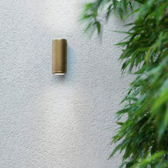 Astro 1375010 Jura Twin Outdoor Wall Light In Satin Brass Finish IP44