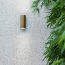Astro 1375010 Jura Twin Outdoor Wall Light In Satin Brass Finish IP44