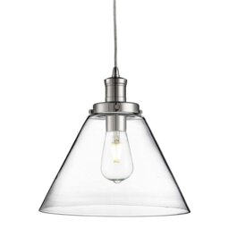 Searchlight 3228CC Pyramid 1 Light Ceiling Light In Chrome With Clear Glass