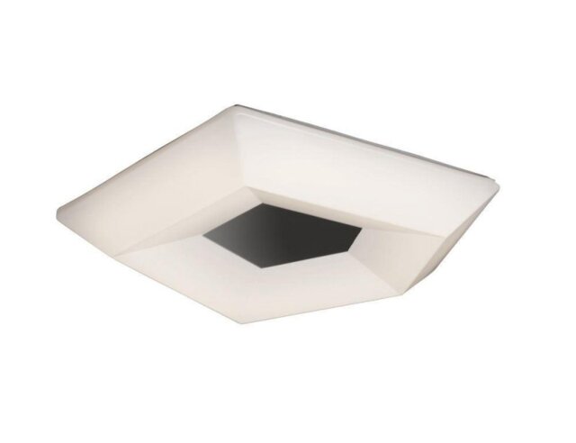 Mantra M3795 City LED Large Flush Ceiling Light In Chrome And White - Length: 650mm