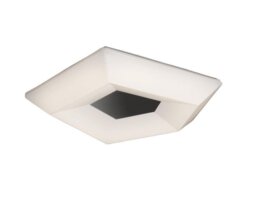 Mantra M3795 City LED Large Flush Ceiling Light In Chrome And White - Length: 650mm