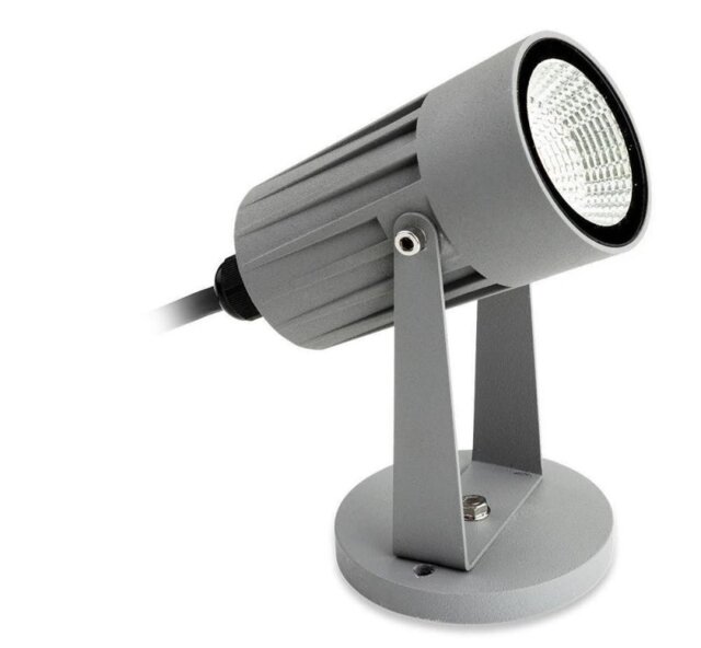 Firstlight 4907SI LED Outdoor Wall/Floor Spotlight In Silver - Optional Spike