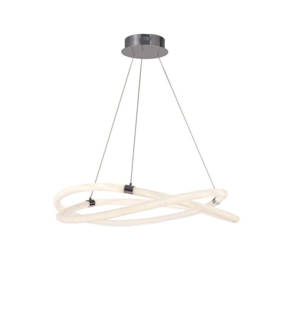 Mantra M6607 Infinity II LED Ceiling Pendant Light In Polished Chrome And Opal White - Dia: 730mm