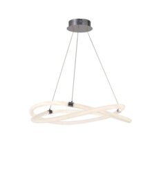 Mantra M6607 Infinity II LED Ceiling Pendant Light In Polished Chrome And Opal White - Dia: 730mm