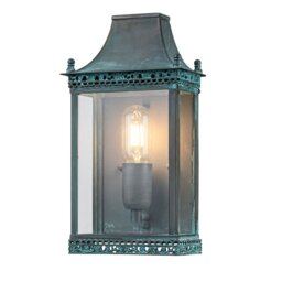 Regents Park Solid Brass Outdoor Lantern, Verdigris