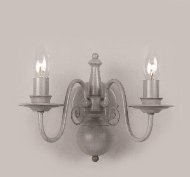 Impex PG05579/2WB/GREY Bologna 2 Light Grey Wall Bracket - product_finish:Grey Finish Frame