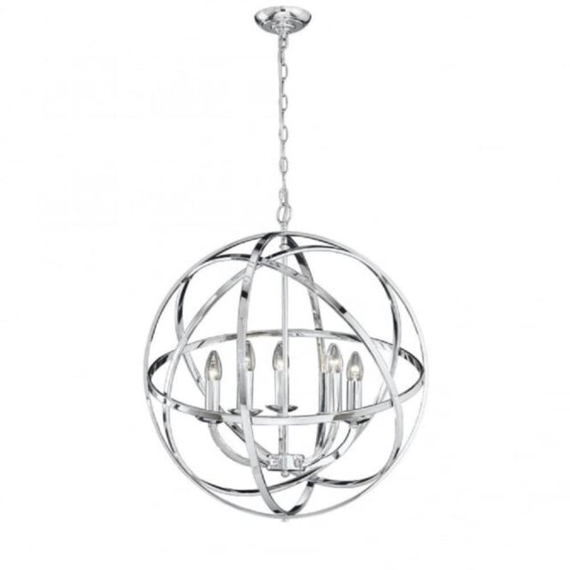 Franklite FL2280/5 Zany 6 Light Concentric Chrome Pendant Light