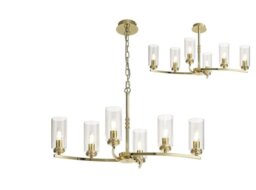 Benz 6 Light Semi Flush Ceiling Light In Polished Gold With Clear Glass