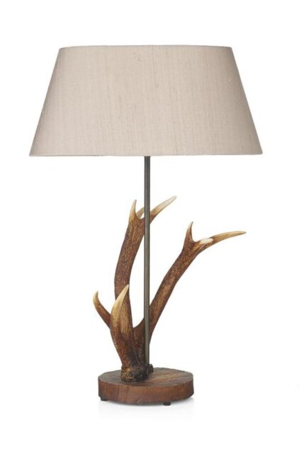 David Hunt Lighting ANT4129 + LEX1501/GD Antler Table Lamp Taupe/Gold Shade
