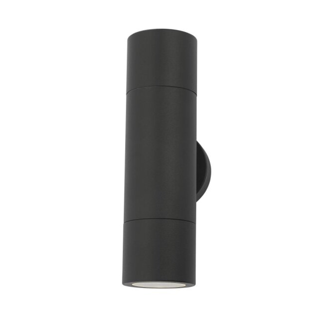 Dar ORT3222 Ortega 2 Light Outdoor Up And Down Wall Light In Black