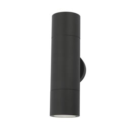 Dar ORT3222 Ortega 2 Light Outdoor Up And Down Wall Light In Black