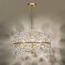 Dar Lighting Fonda 3 Light Ceiling Pendant Light In Satin Gold With Glass