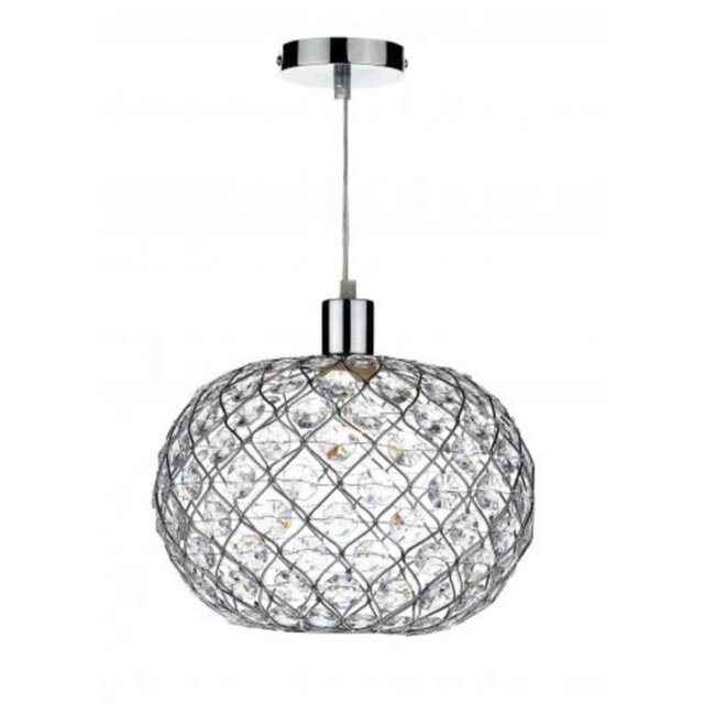 JUA6550 Juanita Small Easy Fit Ceiling Pendant With Chrome Finish - Dia: 280mm
