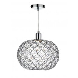 JUA6550 Juanita Small Easy Fit Ceiling Pendant With Chrome Finish - Dia: 280mm