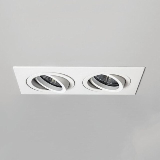 Astro 1240032 Taro Twin Recessed Ceiling Spotlight In White - Width: 185mm