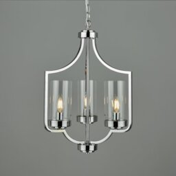 Laura Ashley Joseph 3 Light Ceiling Chandelier in Polished Chrome Finish