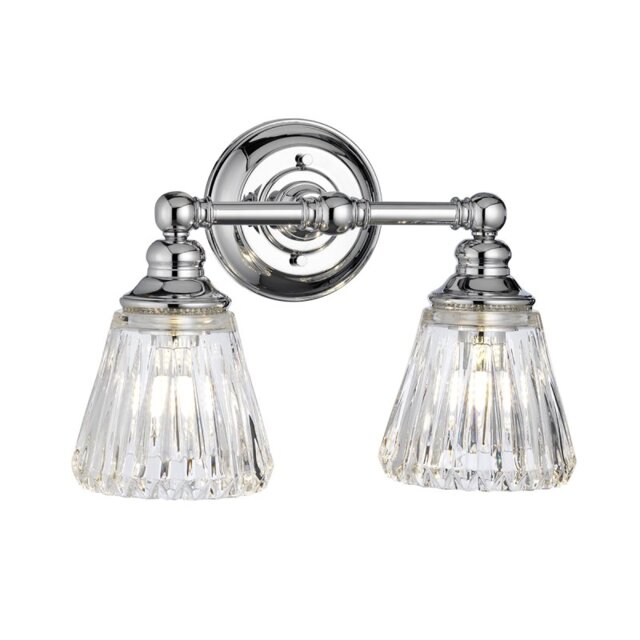 Quintiesse QN-KEYNES2-BATH Keynes 2 Light Bathroom Wall Light In Polished Chrome IP44
