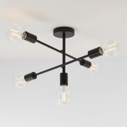 Endon 79502 Studio 5 Way Vintage Retro Ceiling Light In Matt Black
