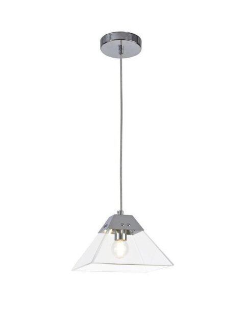 Ewen 1 Light Small Ceiling Pendant In Polished Chrome - Length: 200mm