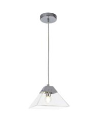 Ewen 1 Light Small Ceiling Pendant In Polished Chrome - Length: 200mm