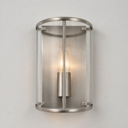Impex LG77130/WB/SN Orly 1 Light Wall Lantern In Satin Nickel Finish