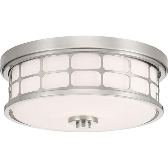 QZ/GUARDIAN/FPN Guardian 2 Light Bathroom Flush Ceiling Light In Brushed ickel