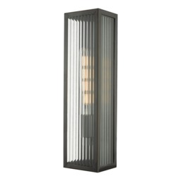 Dar Lighting Keegan Solid Brass Bathroom Wall Light In Bronze Finish IP44