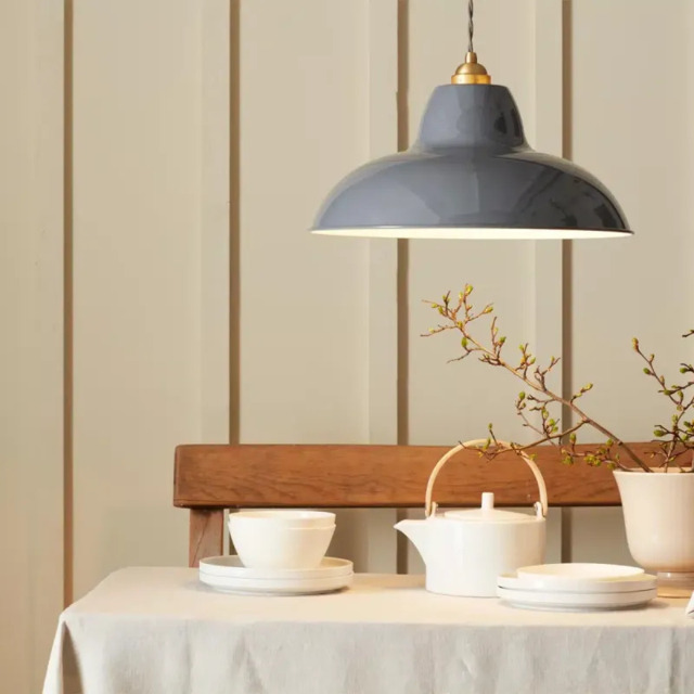 Anglepoise 33110 Original 1227 Midi Wide Brass Pendant in Elephant Grey