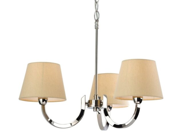 Firstlight 2321PST Fairmont 3 Light Polished Steel Ceiling Pendant