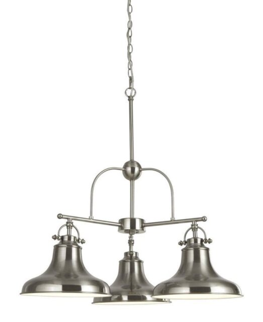 Searchlight 3183-3SS Dallas 3 Light Multi Arm Pendant In Satin Silver