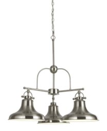 Searchlight 3183-3SS Dallas 3 Light Multi Arm Pendant In Satin Silver