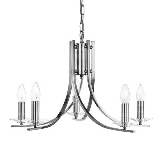 Searchlight 4165-5SS Ascona 5 Light Multi Arm Ceiling Light Silver